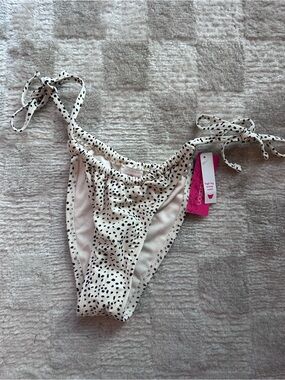Xhilaration White Black Dot Tie-Side Bikini Bottom